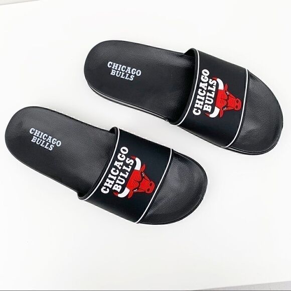 Chicago Bulls NBA Rubber Mens Slide Sandals - Picture 2 of 11